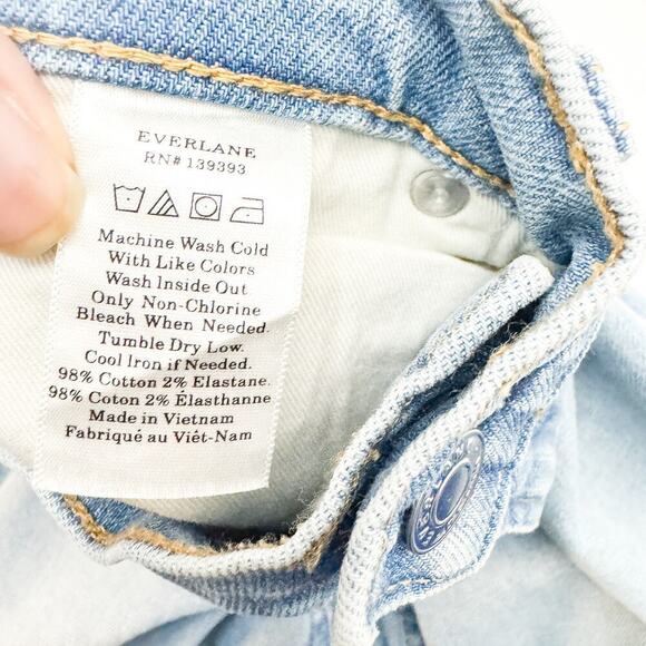 Everlane Light Wash Denim Jeans Mom Fit Zip Fly Size 28 Ankle - Picture 8 of 9